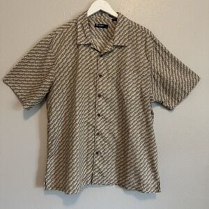 Cremieux Collection Elephant Print Button Down Shirt XL Cotton Whimsigoth Boho